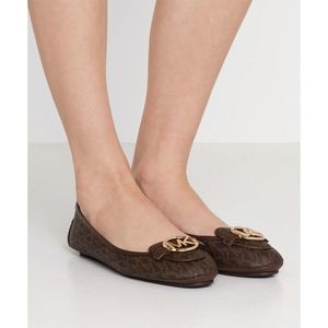 Michael Kors Brown Flats with Gold Logo